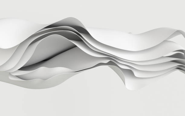 istock White paper or cotton fabric 3d rendering background with waves and curves. Dynamic wallpaper 1461508679