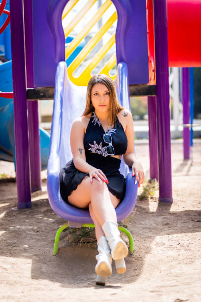 istock Young woman spending time in colorful games. 1461508956