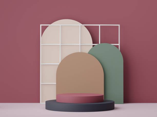 istock 3d render display podium for product and cosmetic presentation. Minimal scene for advertising. Abstract clean background for web banner and mock up. simple geometric shapes. 1461511393