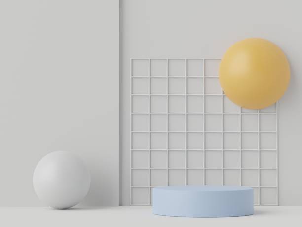 istock 3d render display podium for product and cosmetic presentation. Minimal scene for advertising. Abstract clean background for web banner and mock up. simple geometric shapes. 1461511425