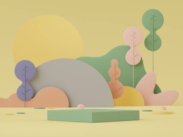 istock 3d render display podium for product and cosmetic presentation. Minimal scene for advertising. Abstract clean background for web banner and mock up. simple geometric shapes. 1461511429