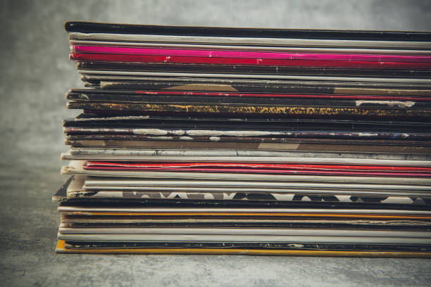 istock stack of vinyl records with music 1461511460