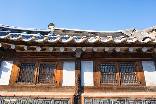 Gyeongju City Landmark Heritage Site in South Korea, of Donggung Palace, Wolji Pond and Anapji Park with traditional Korean architecture and garden