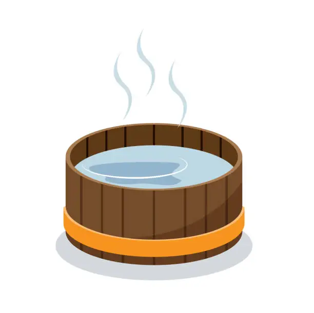 Vector illustration of hot tub isolated vector illustration