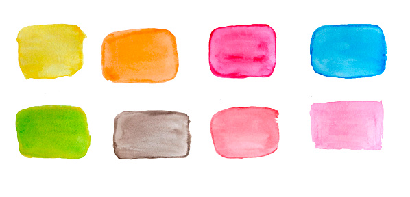 watercolor set. Colorful illustration of watercolor stains for decoration.