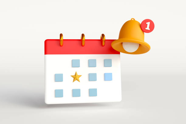 istock Calendar notification bell with appointments. Business design concepts, appointments 1461531020