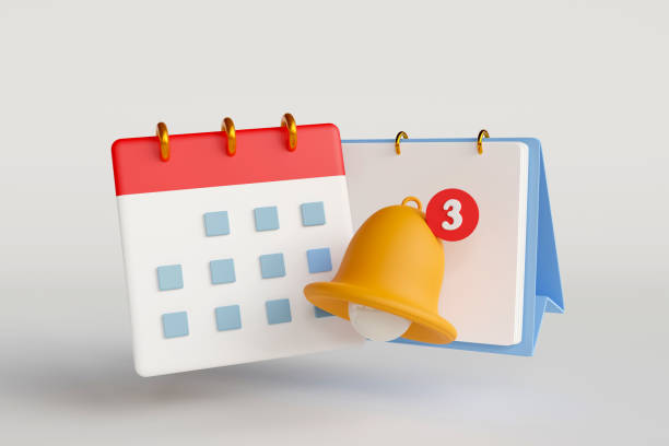 istock Calendar notification bell with appointments. Business design concepts, appointments 1461531022