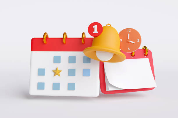 istock Calendar notification bell with appointments. Business design concepts, appointments 1461531033