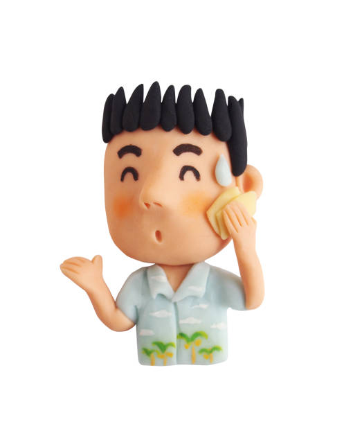 istock Male upper body in aloha shirt in a hurry(clay) 1461534719