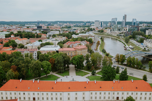 Panoramic view of Vilnius old town in Lithuania