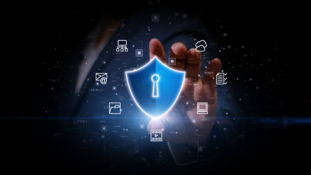 istock Businessman Show Shield Icon Cyber Security, Digital Data Protection, Future Technology Digital Data Network Connection, Technology Abstract Background Concept 1461546700