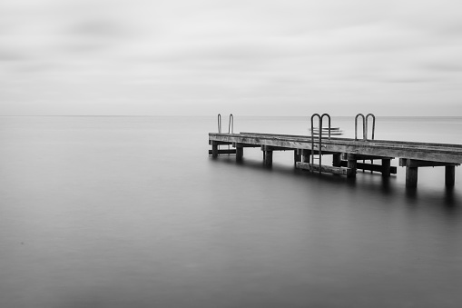 Seaholm jetty in calm and quiet waters
