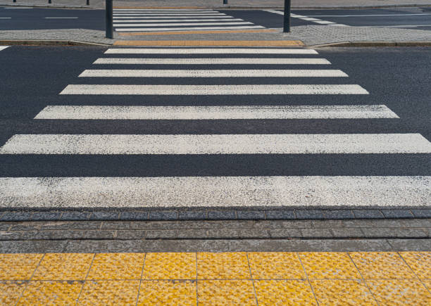 istock Asphalt Pedestrian Crossing, Grey White Crosswalk 1461554420