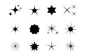 istock Abstract icons stars different for decoration design. Tattoo art. Star icon. Vector illustration. 1461554579