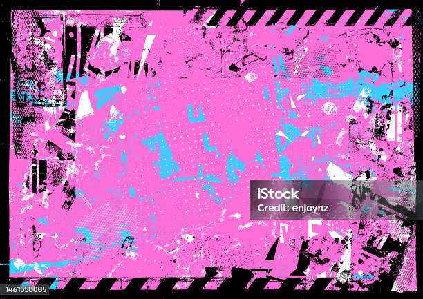 Modern Pink Grunge Textures And Patterns Vector Stock Illustration - Download Image Now - Punk Music, Grunge Image Technique, Backgrounds