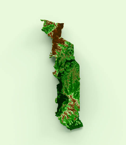 istock Togo Topographic Map 3d realistic map Color 3d illustration 1461558260