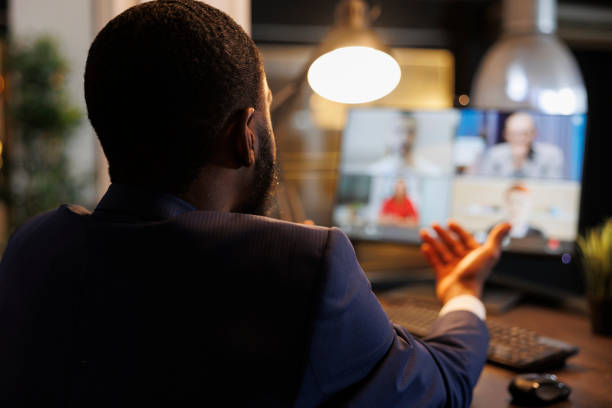 istock Manager discussing marketing strategy with remote diverse team 1461560655