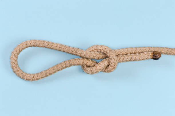 istock Rope Noose knot on a blue background 1461562046