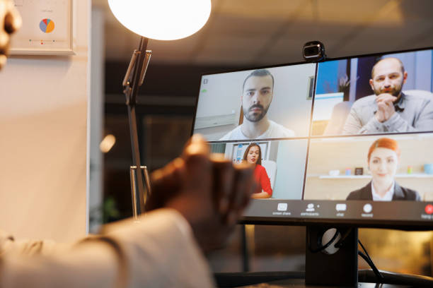 istock Team discussing business ideas during online videocall 1461562287