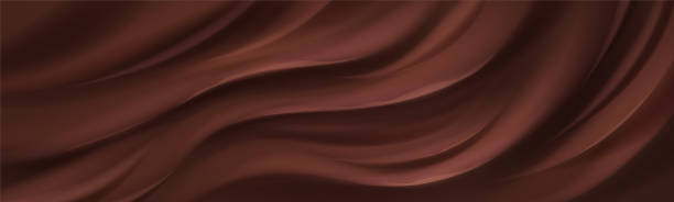 ilustraciones, imágenes clip art, dibujos animados e iconos de stock de fondo de textura chocolate, ondas onduladas mousse - brown silk satin backgrounds