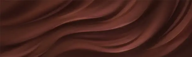 Vector illustration of Chocolate texture background, mousse ripple waves