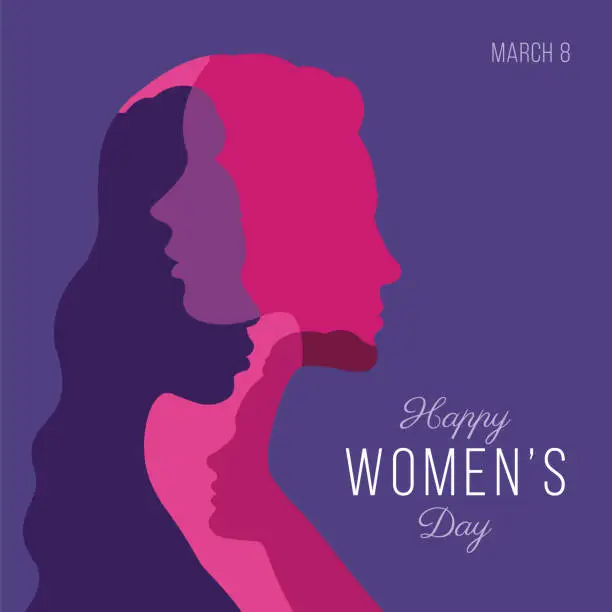Vector illustration of International Women's Day template for advertising, banners, leaflets and flyers.