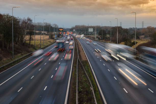 istock Fast moving traffic on the M42 near Birmingham, UK. 1461569502