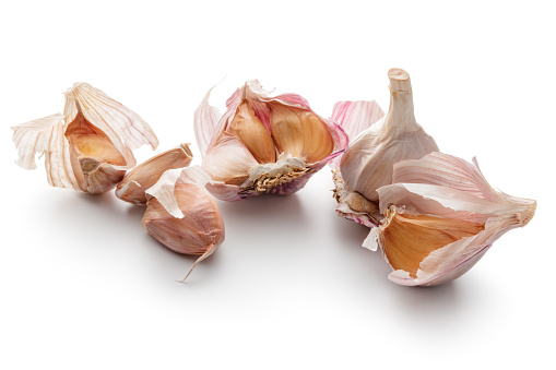Vegetables: Garlic Isolated on White Background