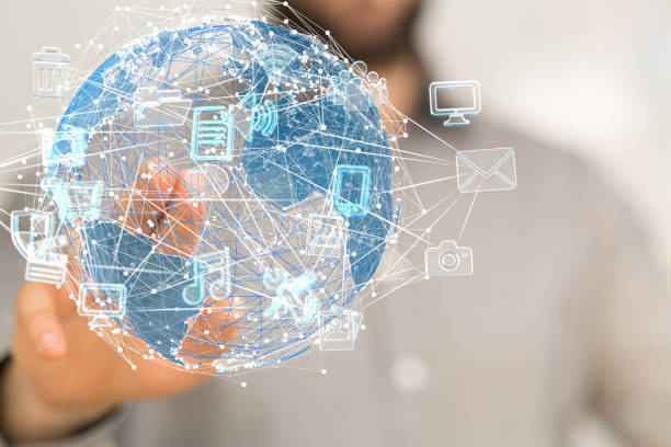 istock 3D rendering of a businessman pointing global digital connections 1461570718