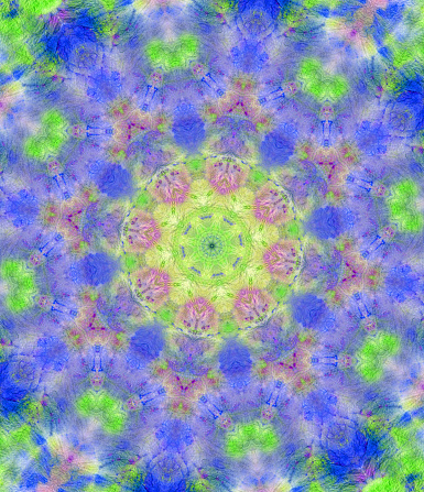 Hand Painted Watercolor Background Processed With Kaleidoscope Filter