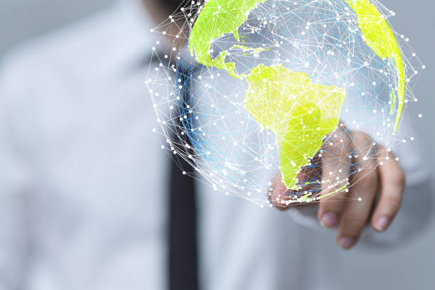 istock 3D rendering of a businessman pointing global digital connections 1461570960