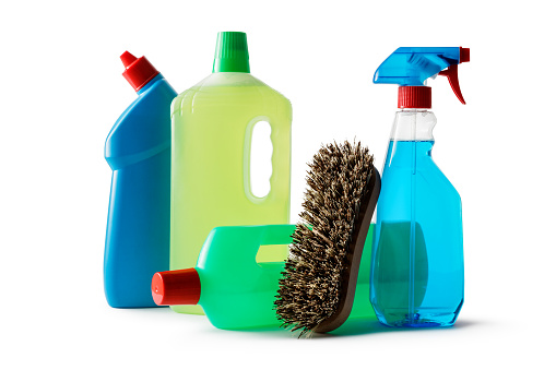 Cleaning: Cleaning Products Isolated on White Background