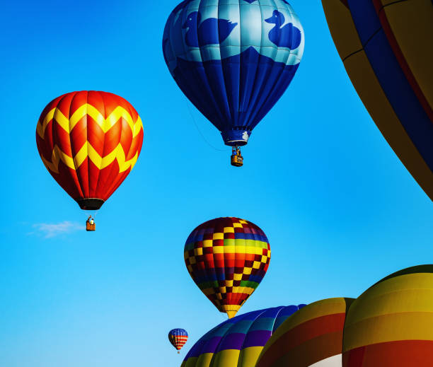 istock Colorful air balloons in a blue sky 1461576507
