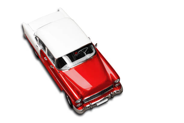 istock Red retro car isolated on white background 1461576819