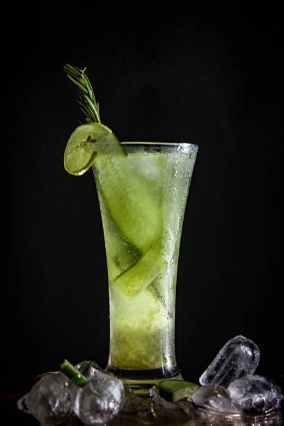 istock Tall glass filled with a cold cucumber cocktail 1461577289