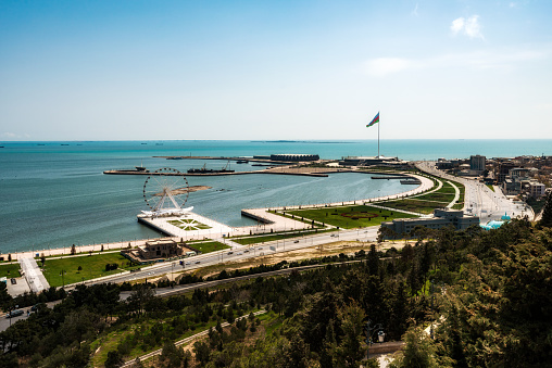 A view of the Upland Park near the sea in Baku, Azerbaijan