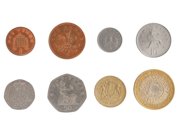 istock Various British coins isolated on the white background 1461582207