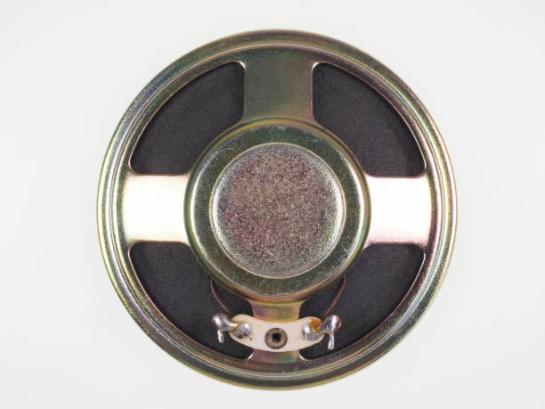 istock Top view of a music speaker on the white surface 1461582244
