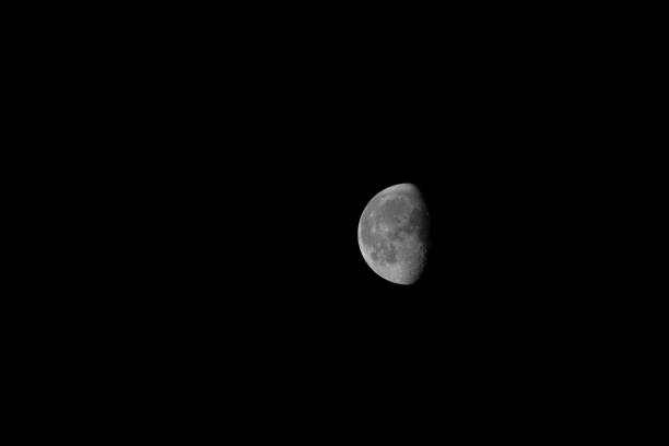 A view of the Moon on a black background