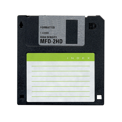 A  floppy disk isolated on the white background