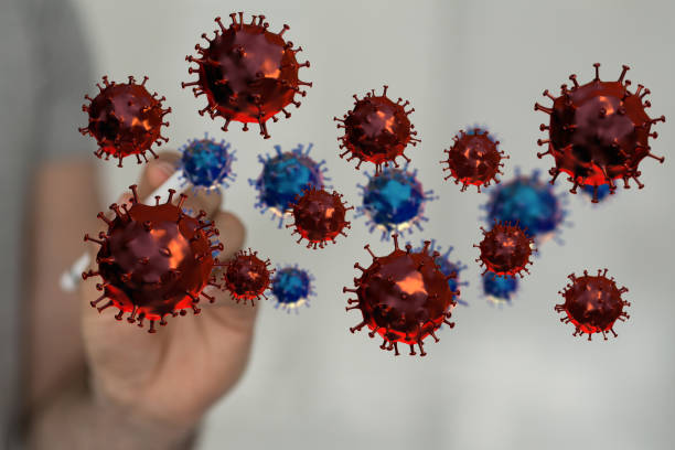 istock 3D rendering of the viruses on a background of a man 1461583650