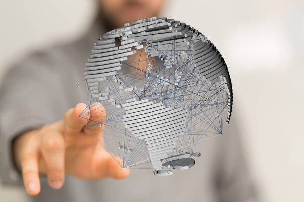 istock Person touching the 3D rendering of the earth 1461585119