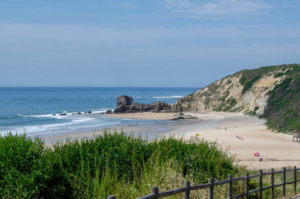 istock Sandy and rocky beach called Paredes da Vitoria, Portugal 1461590347