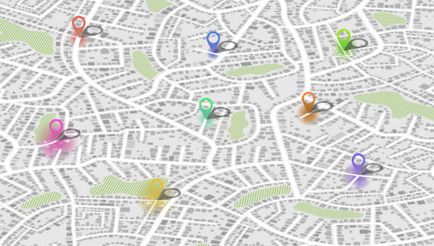 istock Gps map navigation to own house. City top view. View from above the map buildings. Detailed view of city. Decorative graphic tourist map. Abstract transportation background. Vector, illustration. 1461590779