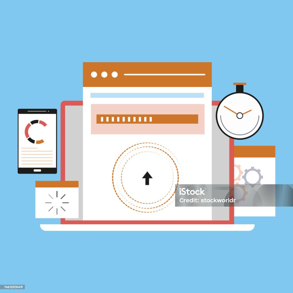 Loading Page Browser In Flat Style Vector Illustration Stock ...