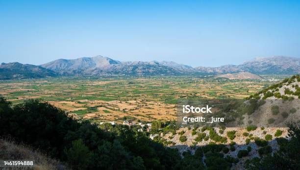 Panoramic View Of Lasithi Plateau From Cave Of Diktaion Andron Stock Photo - Download Image Now
