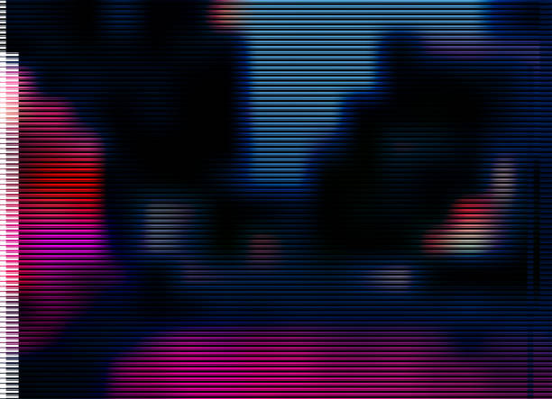 ilustrações de stock, clip art, desenhos animados e ícones de abstract cyberpunk concept neon stripe light banner pattern background - 16207