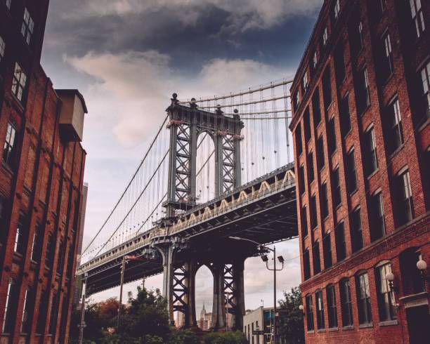 istock Low angle of a Brooklyn Bridge Park in the USA 1461598024