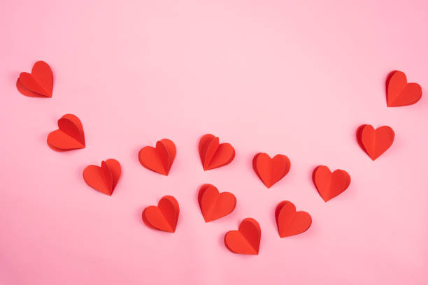 istock Heart paper composition for background, border and frame. Valentine and romantic wallpaper design 1461599476