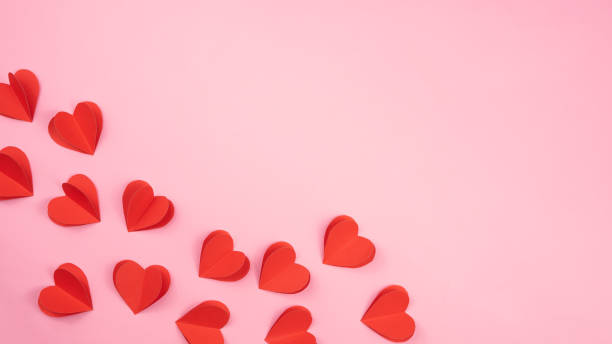 istock Love shape origami combination for border and romantic design element 1461599487
